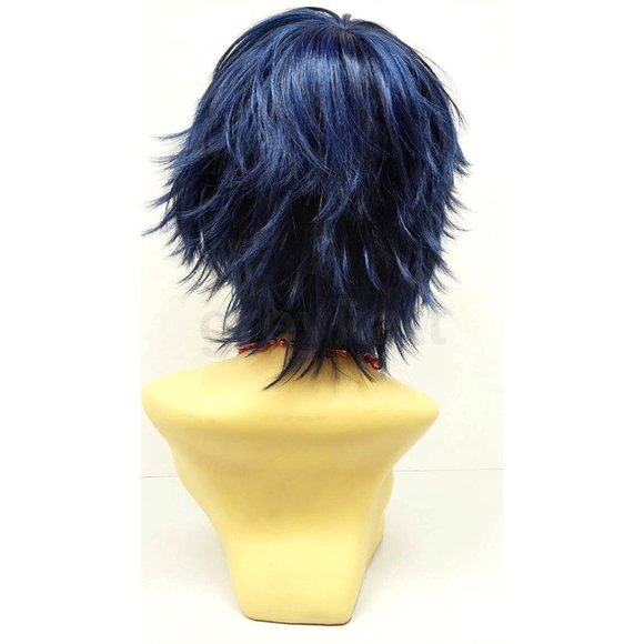 Dark blue short shag pixie wig - Picture 3 of 4